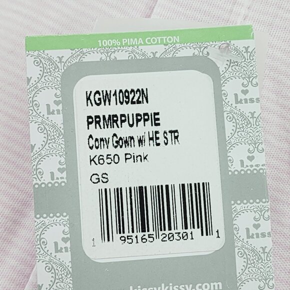 Kissy Kissy Pima Cotton Stripes Embroidered Puppy Converter Gown - Picture 7 of 10